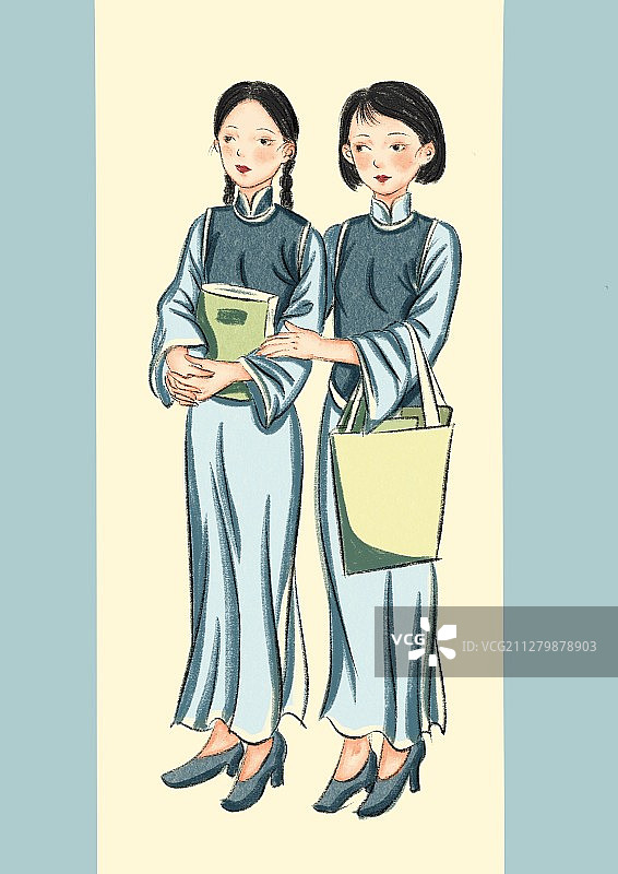 旗袍插画-41图片素材