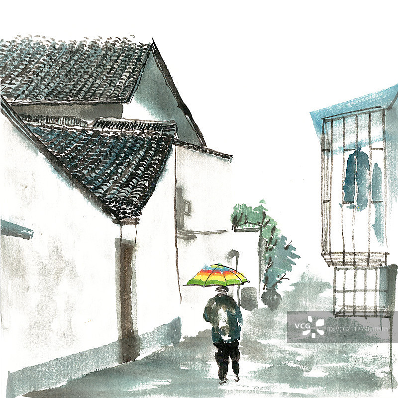 街道上的老人图片素材