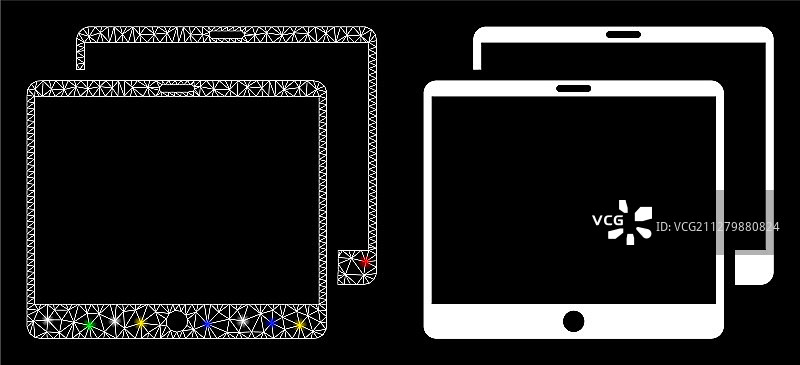 带有光斑的光泽网状移动选项卡图标图片素材
