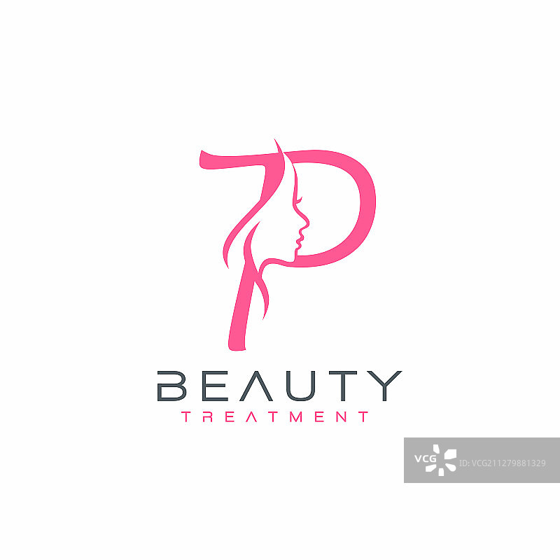 字母P美容面部标志设计图标图片素材