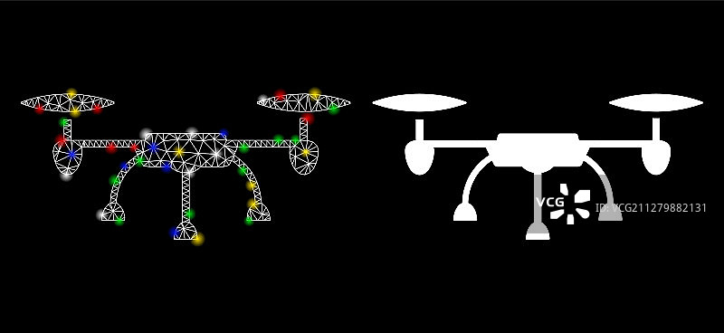带光斑的网格网络无人机图标图片素材