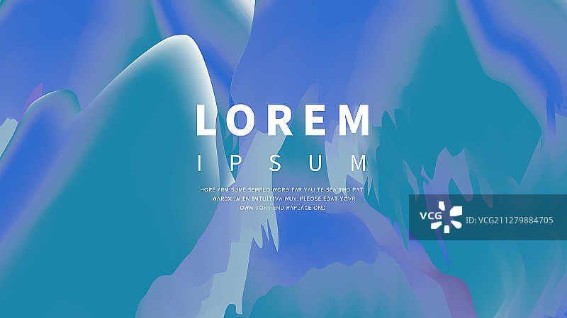 清爽绿松色调抽象风景矢量商业插画海报图片素材