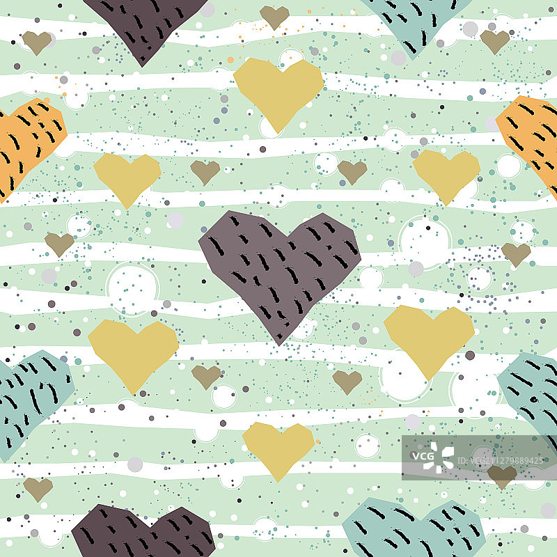 可爱的心形背景无缝图案图片素材