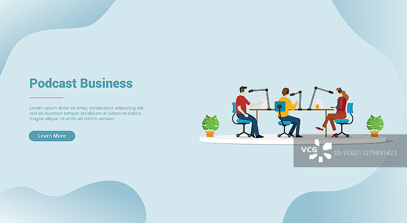 用于网站模板的播客制作业务图片素材