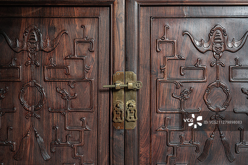 红木门栓图片素材