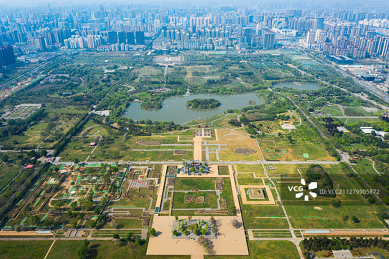 西安大明宫航拍风景-4图片素材