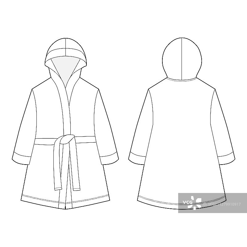 中性浴袍技术草图图片素材