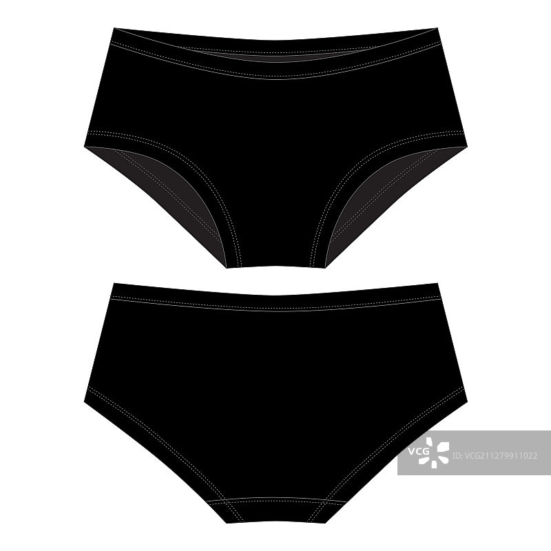 黑色女士内裤技术草图图片素材