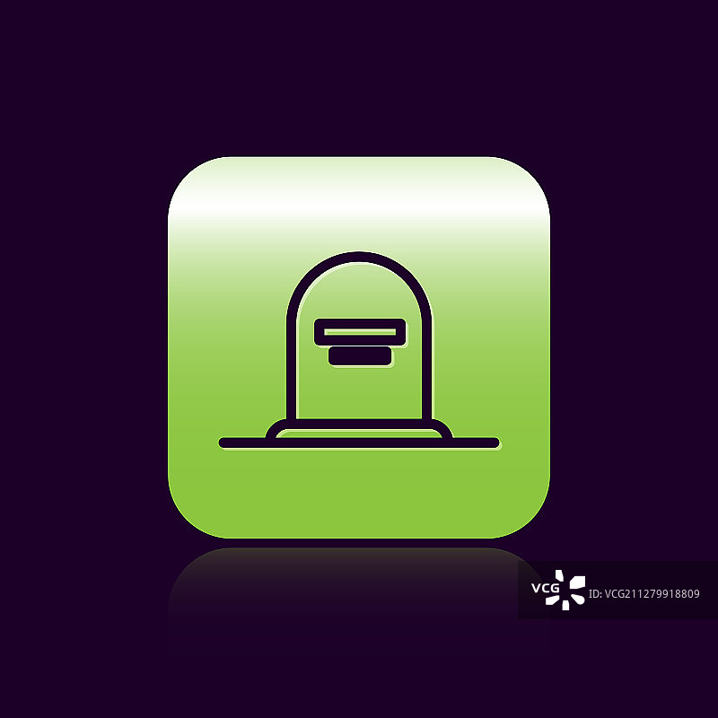 黑色线条的墓碑与RIP文本图标图片素材