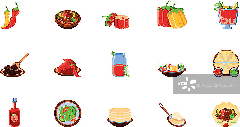 墨西哥传统图案图标合集图片素材