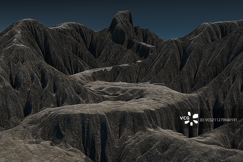 蜿蜒崎岖的山路 3D渲染图片素材