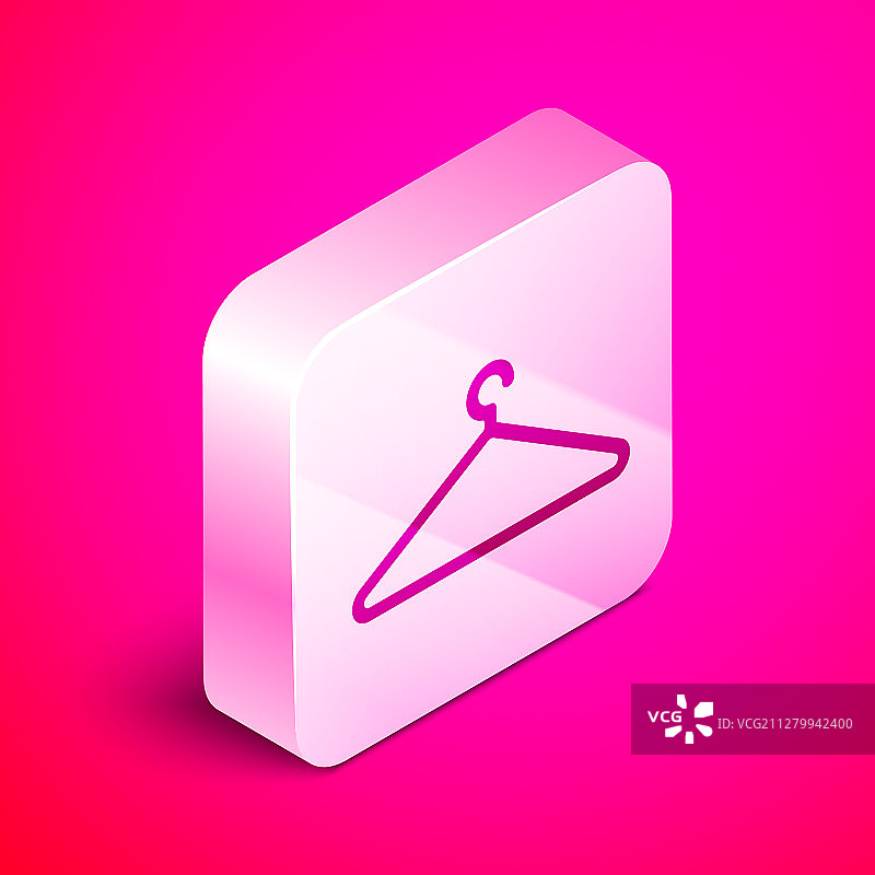 2.5D衣架衣柜图标，粉色背景图片素材