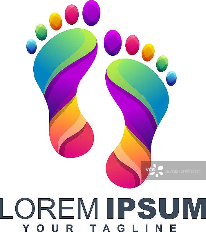 彩色足部Logo设计模板图片素材