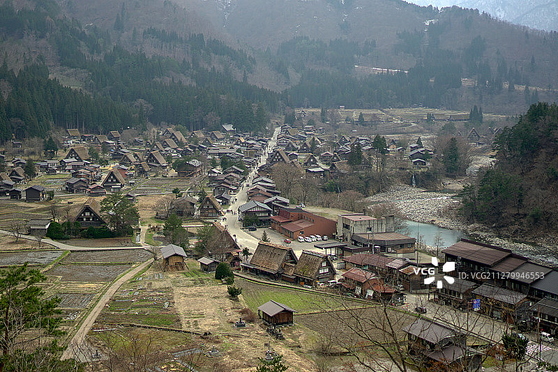 日本白川乡合掌村秋景图片素材