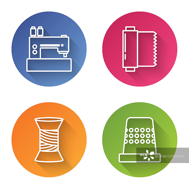 缝纫机纺织面料卷图片素材