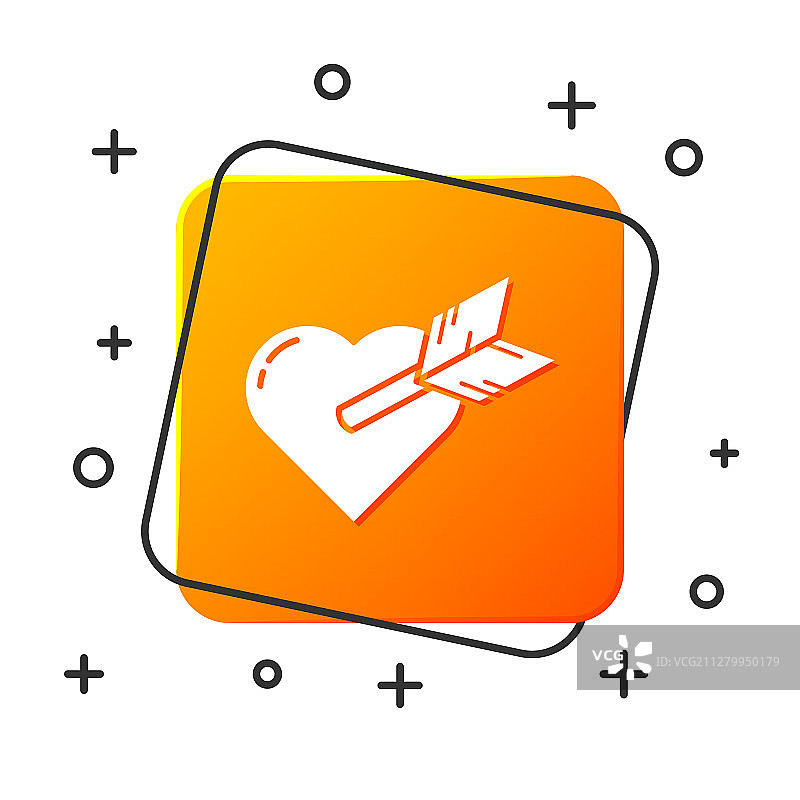 带心形和箭头的白色爱情符号图标图片素材