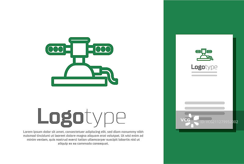 绿色线条自动灌溉喷头图标图片素材