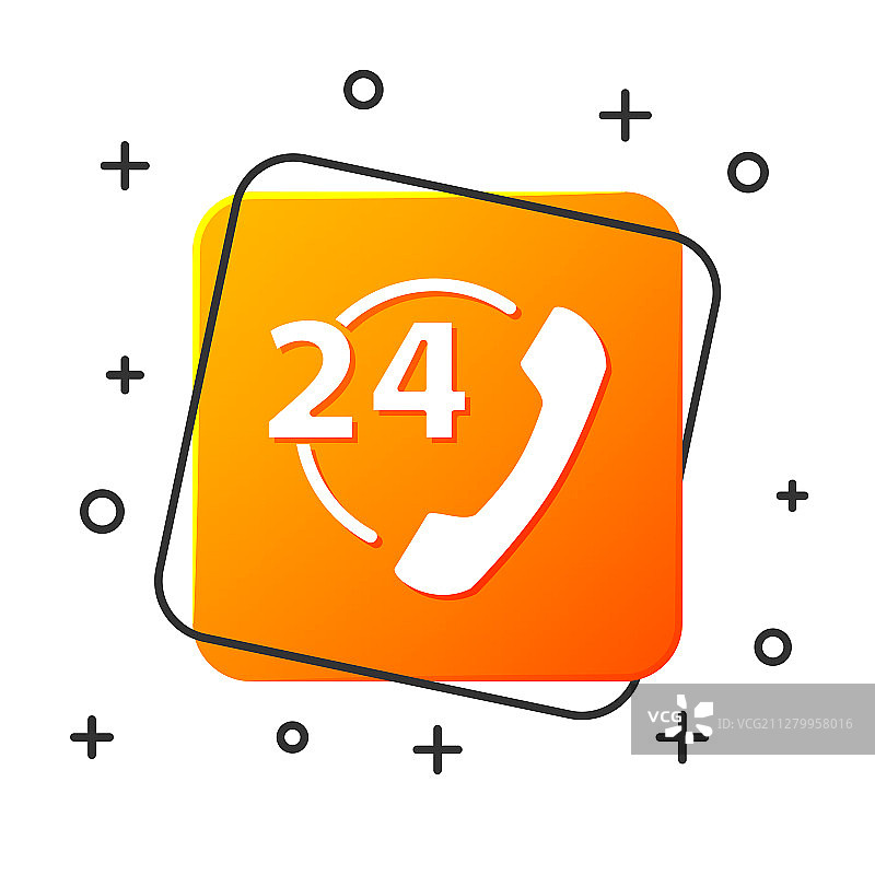 24小时支持白色电话图标图片素材