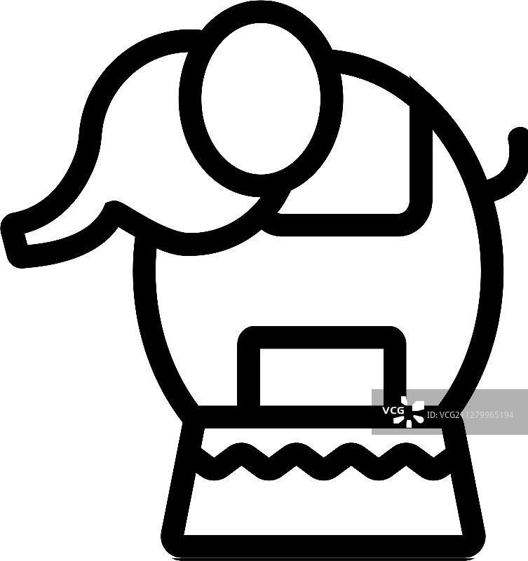 马戏团大象轮廓图标图片素材