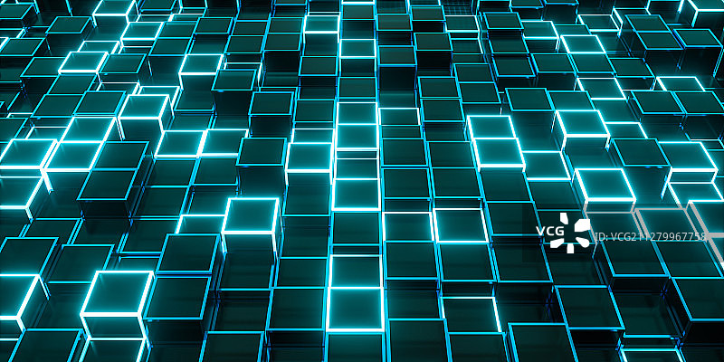 渐变排列的方块背景 3D渲染图片素材