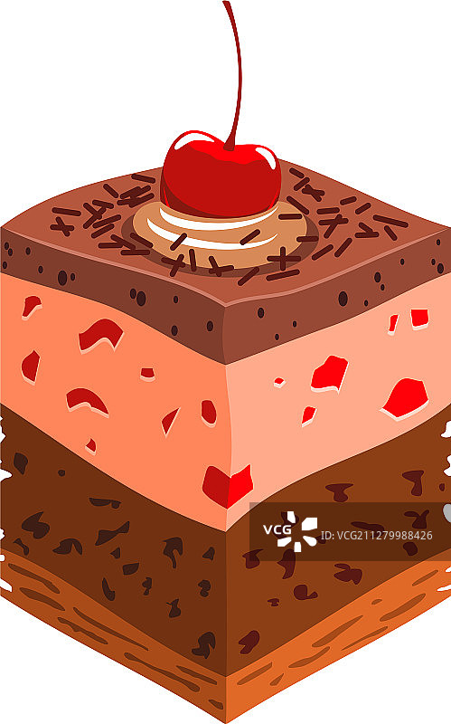 巧克力饼干奶油樱桃蛋糕图片素材