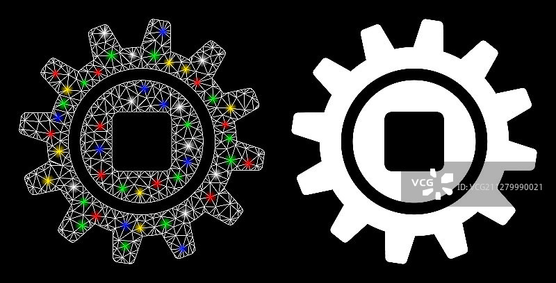 带光斑的网格齿轮图标图片素材