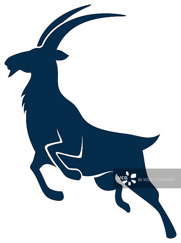 羚羊、野山羊或瞪羚剪影图片素材