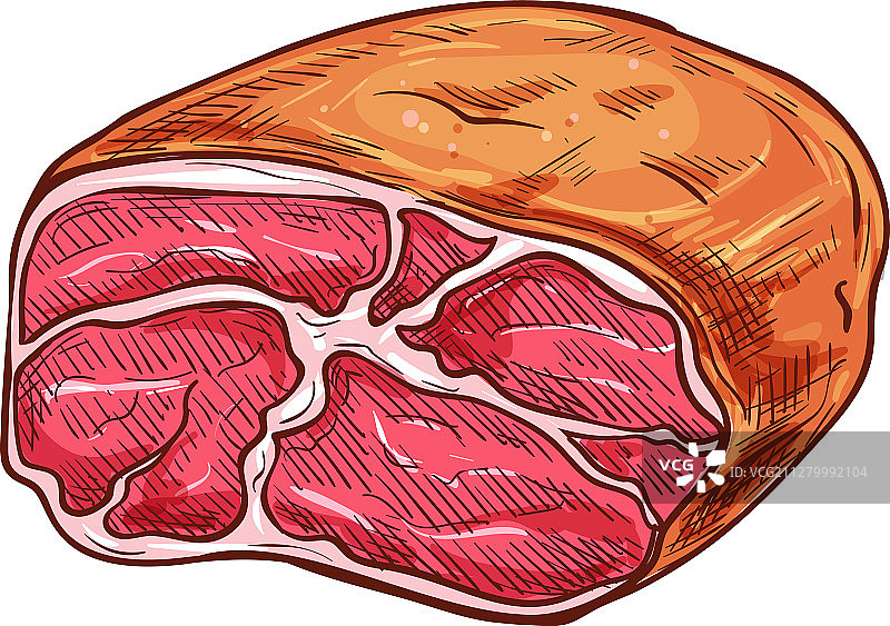 牛肉或猪肉火腿图标图片素材