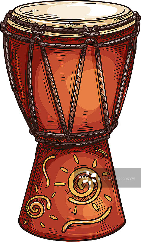 非洲金贝鼓鼓皮覆盖的杯形金贝鼓图片素材