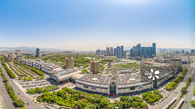 浙江义乌国际商贸城与CBD全景图片素材