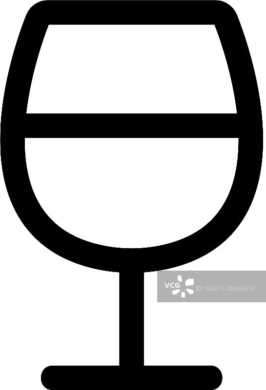 孤立轮廓的玻璃酒杯图标图片素材