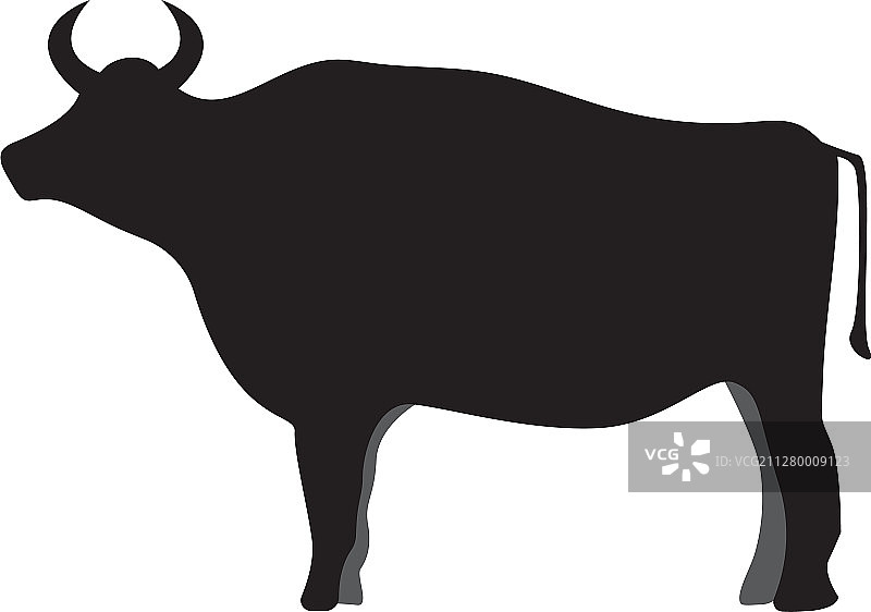 奶牛剪影图标设计模板图片素材