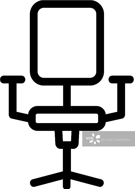 孤立的办公椅轮廓图标图片素材