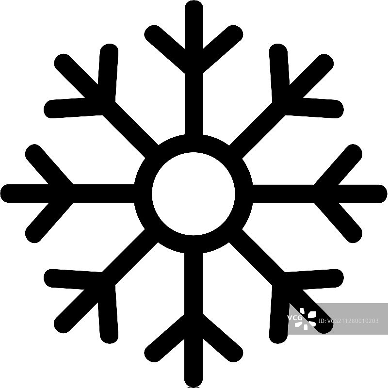 孤立轮廓的新年雪花图标图片素材
