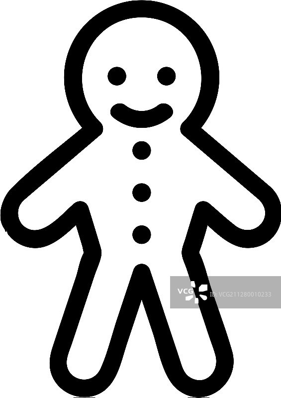 姜饼轮廓图标图片素材