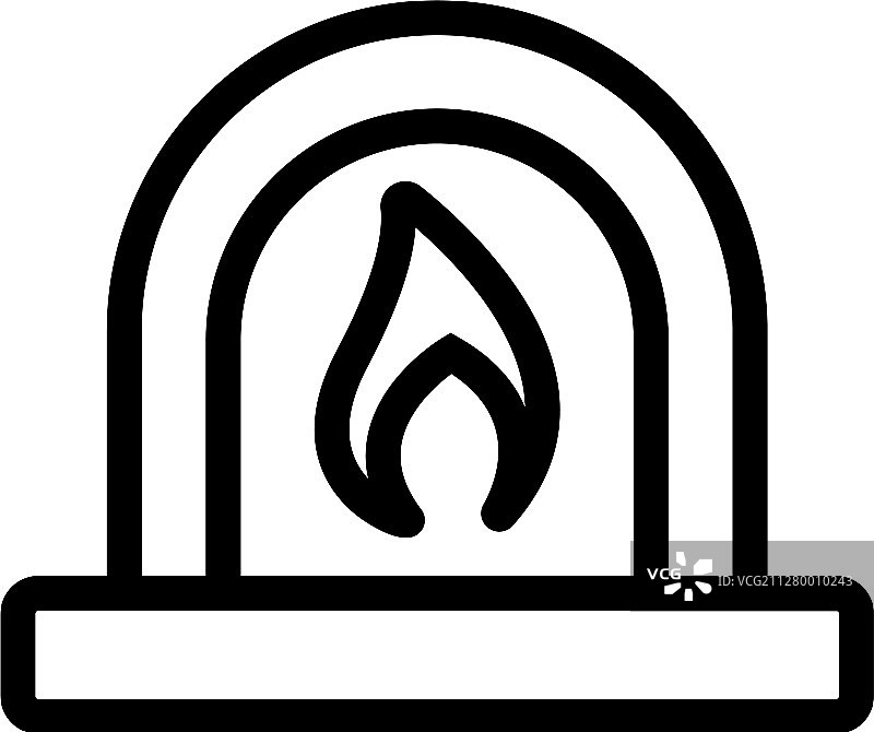 壁炉火焰轮廓图标图片素材