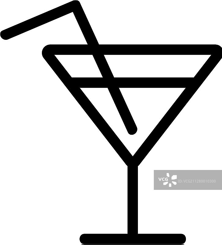 鸡尾酒图标隔离轮廓符号图片素材
