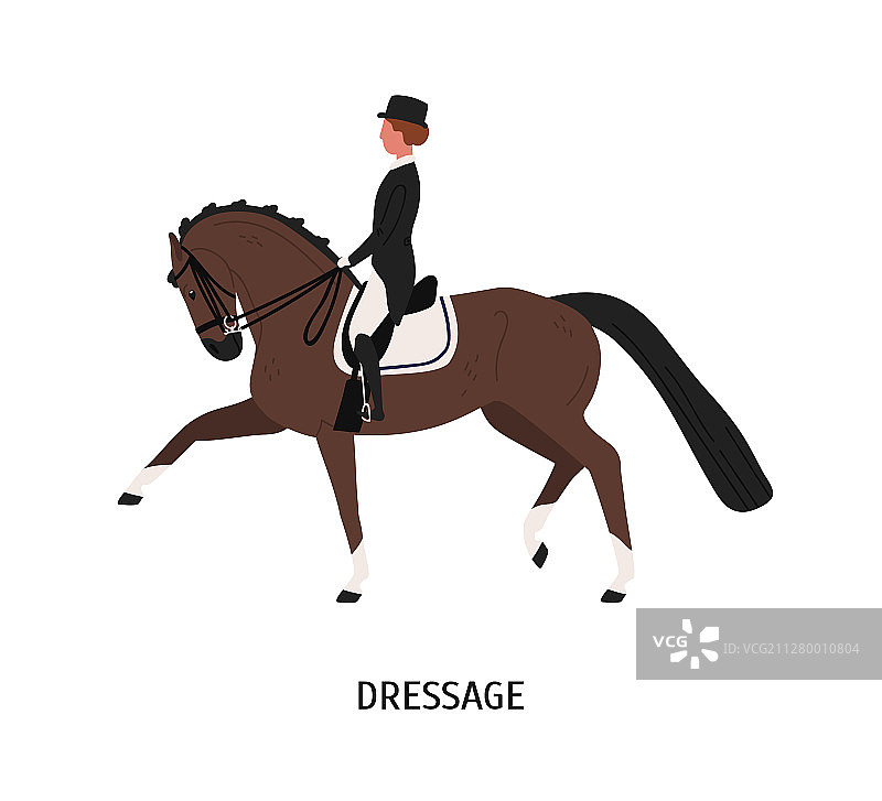 马术盛装舞步（扁平风格）图片素材