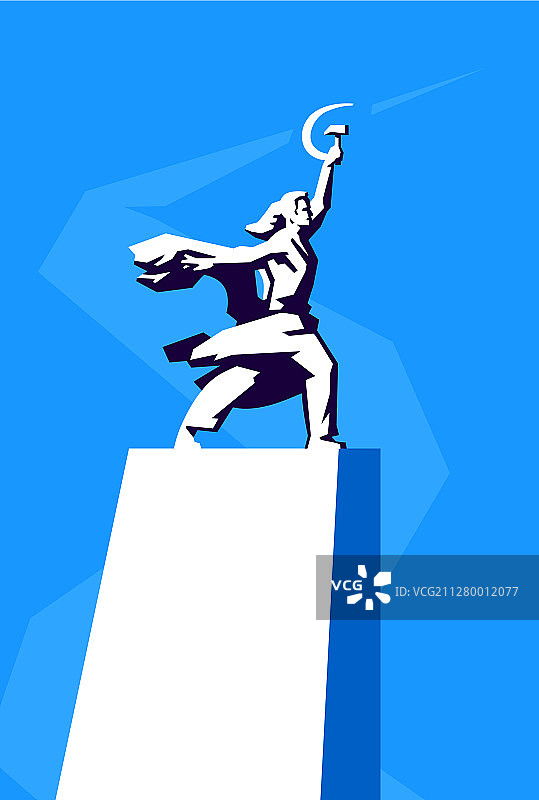 纪念碑工人和集体农场女工图片素材