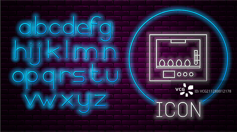 发光的霓虹灯鸡蛋孵化器图标图片素材