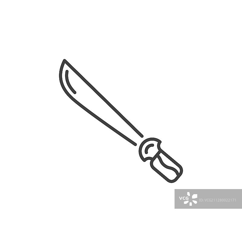 旧军刀概念简约轮廓图标图片素材