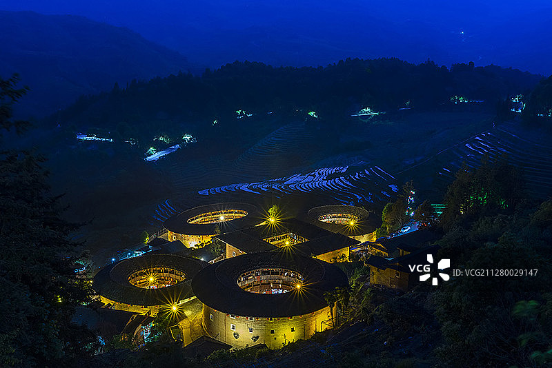 田螺坑夜色图片素材