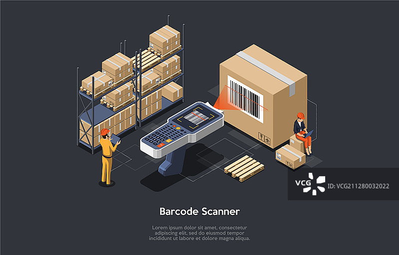 2.5D仓库管理员或仓库工人图片素材