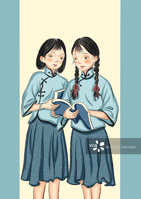 旗袍插画-44背景2图片素材