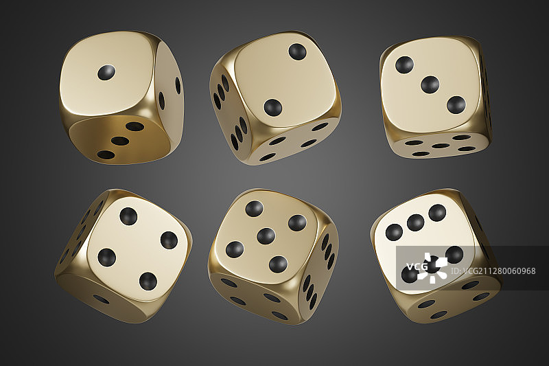 黑底背景下的骰子图片素材