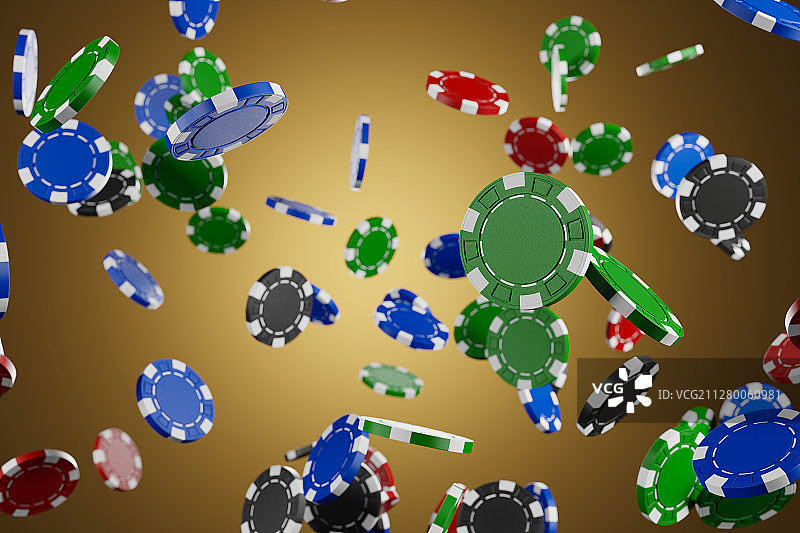 空中洒落的赌场筹码图片素材