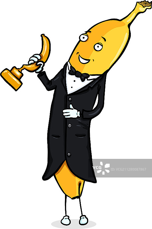卡通角色 - 穿燕尾服的香蕉图片素材