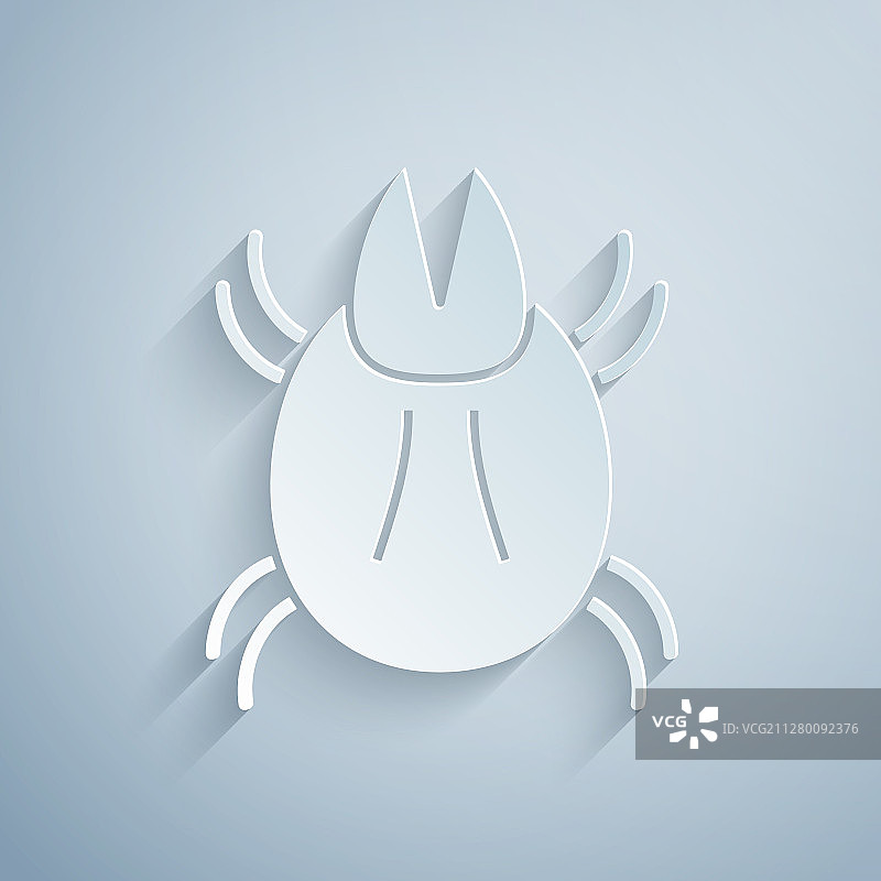 灰色背景上的剪纸寄生螨虫图标图片素材