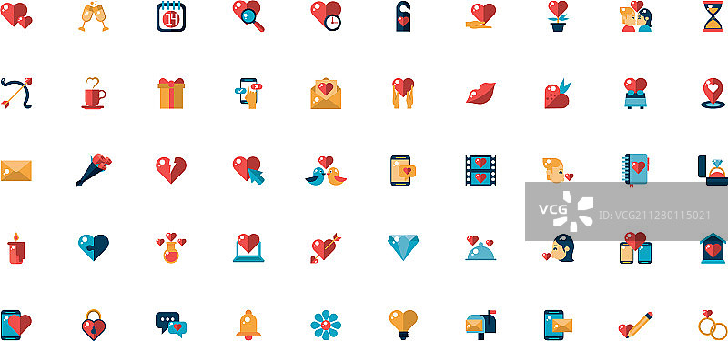 情人节图标套装图片素材