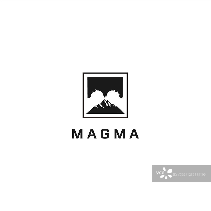 方形山峰Logo设计模板图片素材